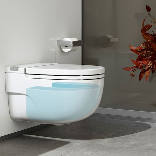Meridian-N In-Tank Wall-Hung Toilet with Cistern l Support - Soft Close Seat - Roca
