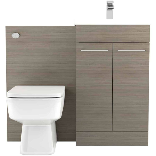 Wholesale Domestic - Napoli Bordalino Oak 1000mm 2 Door Vanity Unit Toilet Suite - Bordalino Oak