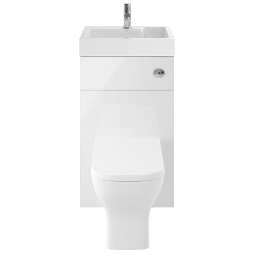 Vasari Vista 2 in 1 Toilet and Basin Combination Unit White Gloss - 500mm Width