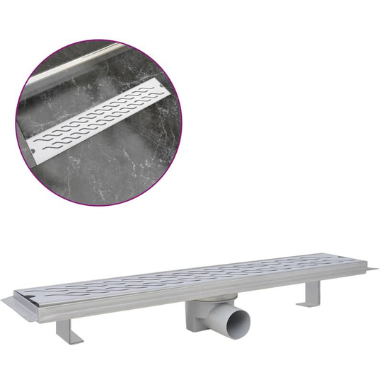Vidaxl - Linear Shower Drain Wave 630x140 mm Stainless Steel