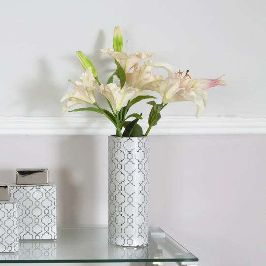 Lilly Silver 36.3Cm Ceramic Decorative Bottles