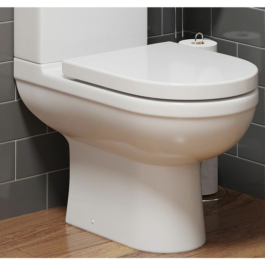Bathroom Toilet Seat WC Soft Close White Top Fixing Easy Fit Chrome Hinges - White