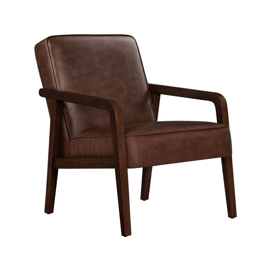Accent Chair Mid-Century Modern Upholstered Lounge Chair,Dark Brown - dark brown - Yaheetech