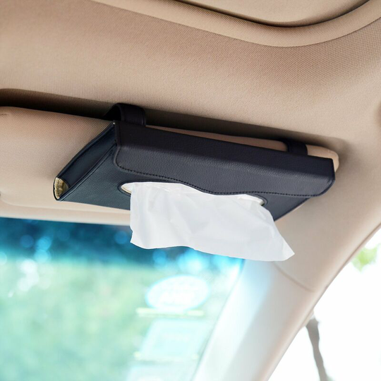 Black Car Sunshade Towel Holder Clip, Leather Back Seat Leather Case Holder