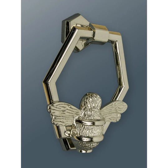 Jeannine Black Hexagon Bee Door Knocker