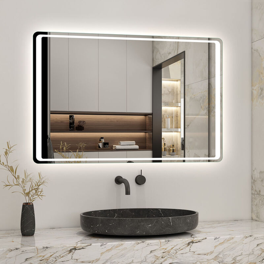Acezanble - 1000x700mm led Bathroom Mirror with Lights Sensor Switch Illuminated Bathroom Mirror with Demister Pad for Makeup Cosmetic Shaving