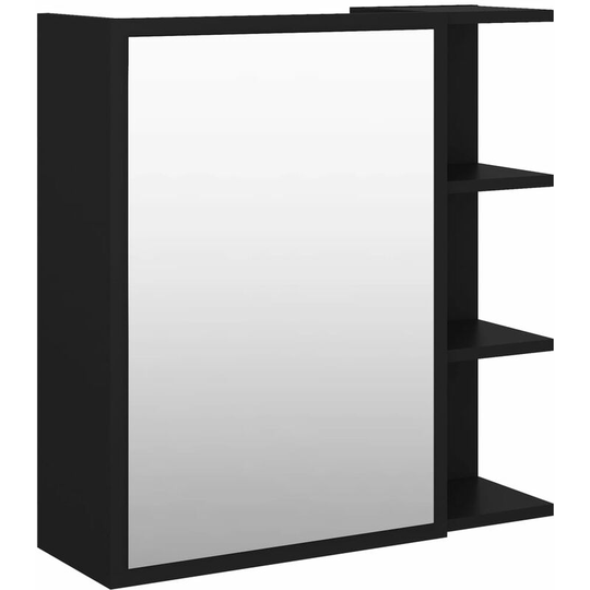 Vidaxl - Bathroom Mirror Cabinet Black 62.5x20.5x64 cm Engineered Wood Black