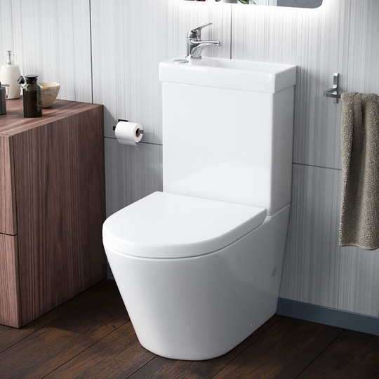 Neshome - Pilton 2 in 1 Close Coupled Pan, Cistern, Seat & Mono Basin Mixer Tap