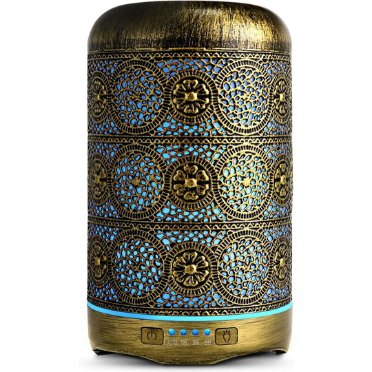 Perlerare - Essential Oil Diffuser 260ml Ultrasonic Air Humidifier Cool Mist Aroma Electric Fragrance with 7-Color Changing Auto Shut Off for