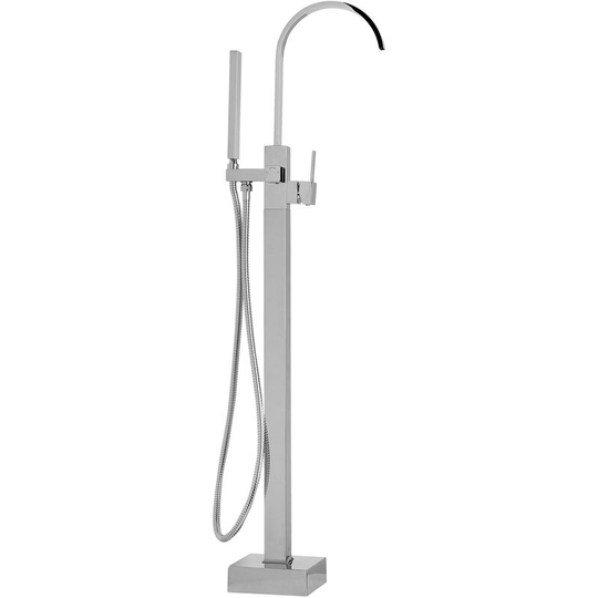 Beliani - Modern Freestanding Tub Bath Faucet Mixer Tap Brass Silver Ribbon - Silver