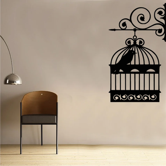 Vintage Bird Cage Wall Sticker