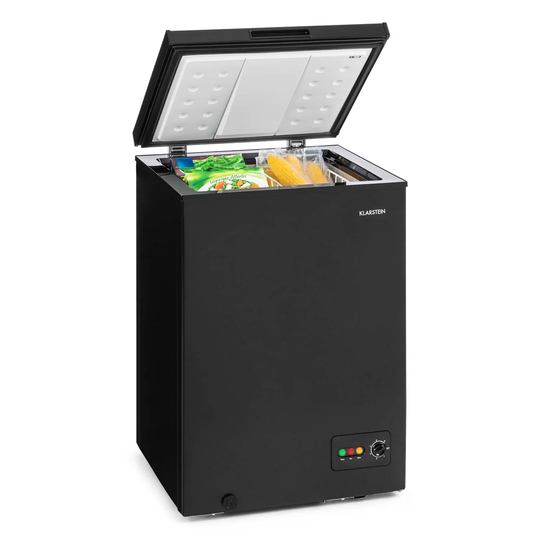 Klarstein Portable 3.53 cu. ft. Garage Ready Undercounter Chest Freezer with Adjustable Temperature Controls