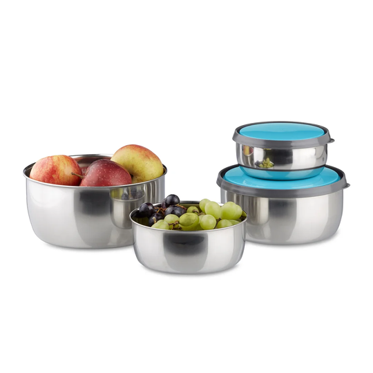 Strait Stainless Steel 4 Piece Food Storage Container Set