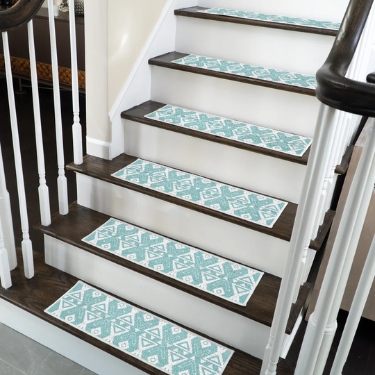 Hairband Design Non-Slip Light Teal Stair Tread