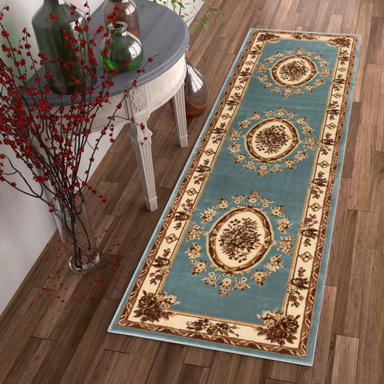 Colindale Power Loom Light Blue/Brown Rug
