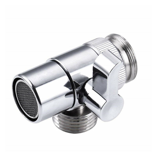 Bett Shower Faucets Diverter, 3 Way Shower Mixer Solid Brass Diverter Valves, Flexible Fitting Valve Accessory for Garden Toilet Kitchen Male Female