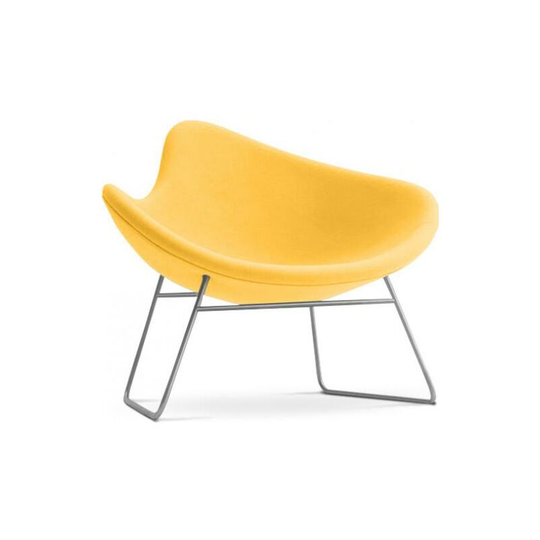 M3 Lounge Chair - Cashmere Yellow Stainless Steel, Cashmere, Fabric, Metal - Yellow
