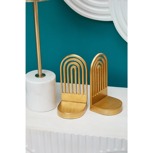Rubi Set Of 2 Gold Finish Bookends