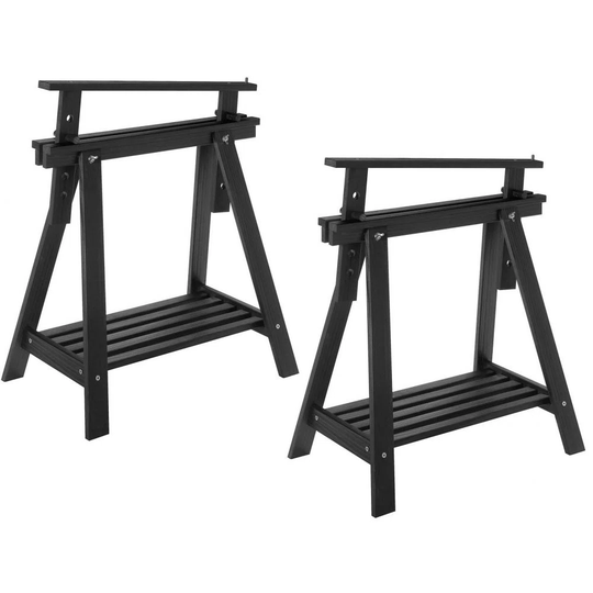 Painted Wooden Architect Trestle (Set Of 2) Black