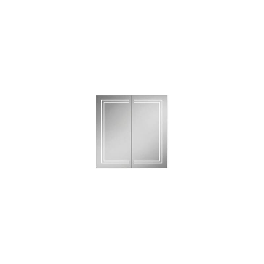 Edge 80 led Illuminated Aluminium Mirror Cabinet - 800mm Wide - 49600 - Aluminium - HIB