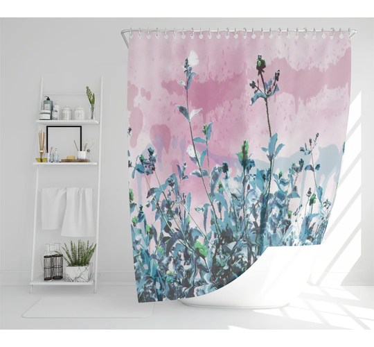 Dimples Polyester Shower Curtain Set