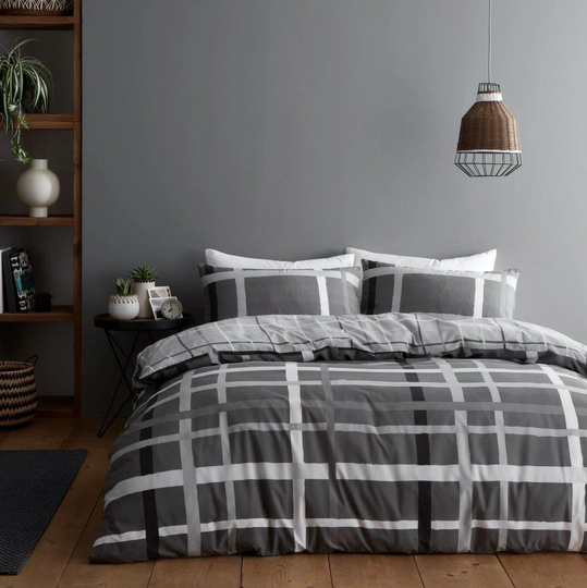 Duvet Set Happy Daze Stripe Single Grey
