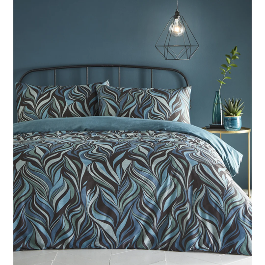 Wavy Purple Pure Cotton 200 Thread Count Duvet Cover Set