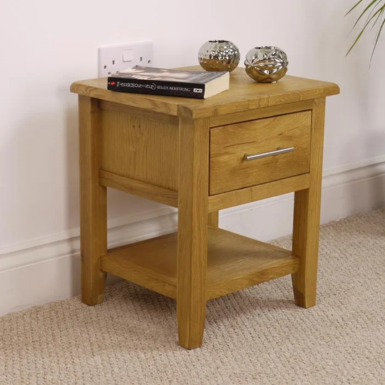 Nebraska 1 Drawer Solid Wood Side Table