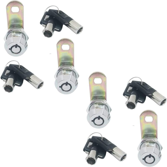 Cabinet Key Cam Lock Tubular Cam Lock Chrome Surface Identical Key 4Pack 19*12MM