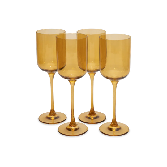 Soho Set Of 4 Wine Glasses, Amber, 350 Ml