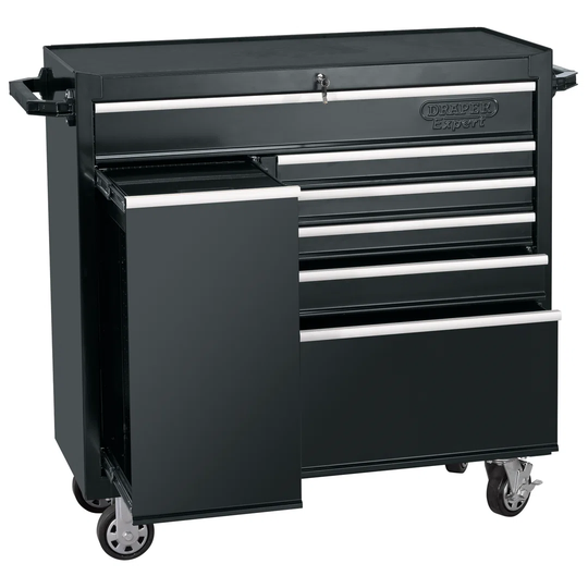 Roller Tool Cabinet, 6 Drawer And Side Locker, 42"