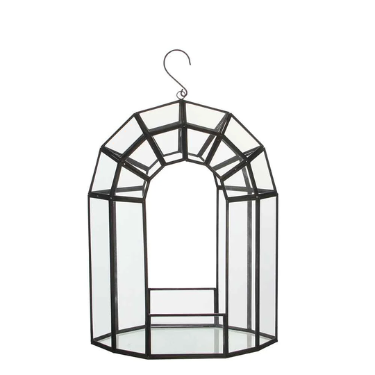 Molena Glass and Metal Hanging Basket