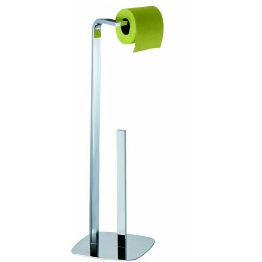 Kingston Freestanding Toilet Roll Holder & Spare Paper Combo - Chrome