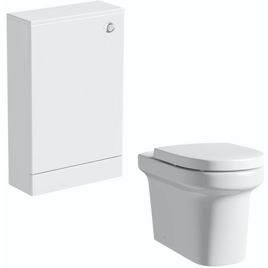 Derwent white back to wall unit and Burton toilet with soft close seat - White - Orchard