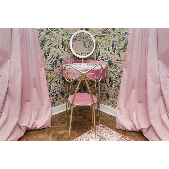 Velvet Dressing Table Set In Dove Grey