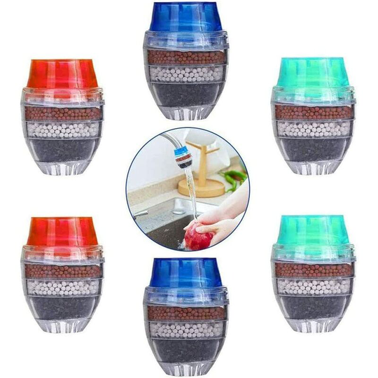 Betterlifegb - 6part mini water filter for homemade tap coconut cartridge charcoal faucet water clean tap clean purifier filter, active carbon round