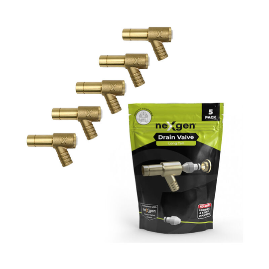 Long Tail 15mm Drain-off Valve ( l) - 5 Pack - Nexgen
