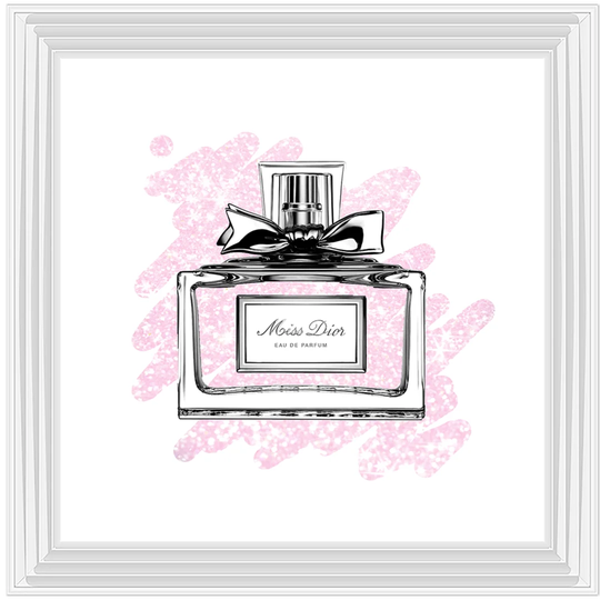 Pink Glitter Perfume - Picture Frame Painting Print on Paper