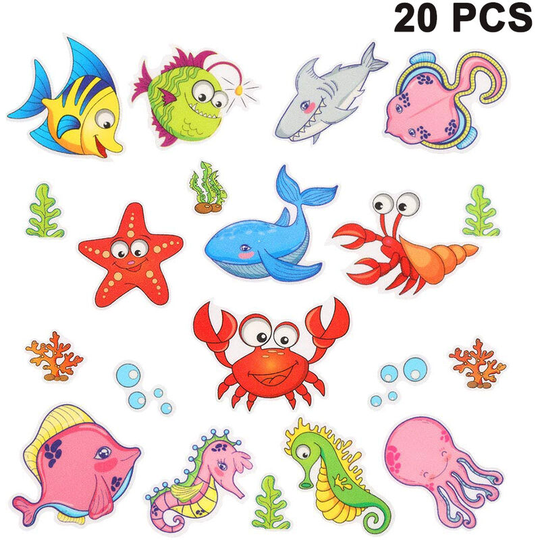 Non-Slip Bathtub Stickers, 20pcs Non-Slip Children's Bathtub Shower Decal Threads with Premium Quality Scraper