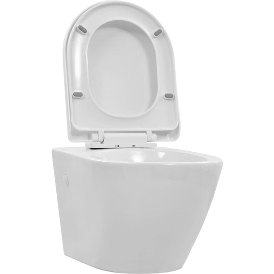 Vidaxl - Wall Hung Rimless Toilet Ceramic White White