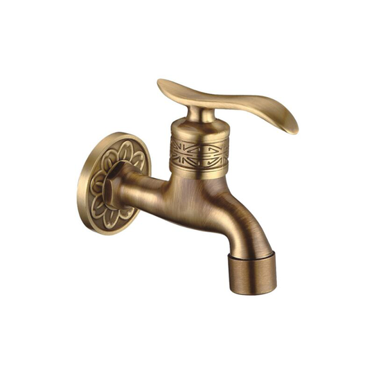 Cold Water Faucet Antique Brass Wall Mount Lever Handle Washing Machine Faucet for Bathroom