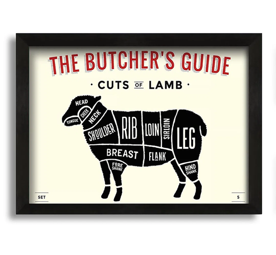 Butchers Selection 6 - Picture Frame Typography on Canvas