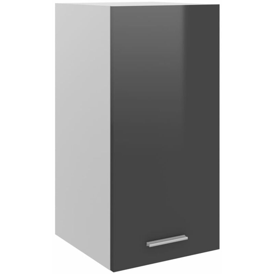 Hanging Cabinet High Gloss Grey 29.5x31x60 cm Chipboard