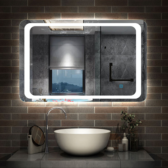 Led Bathroom Mirror with Demister Pad Touch Sensor Wall Mounted IP44 - 700x500 Single Touch