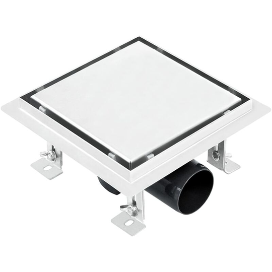 Shower Drain With 2-in-1 Flat and Tile Insert Cover 15x15 cm Stainless Steel vidaXL