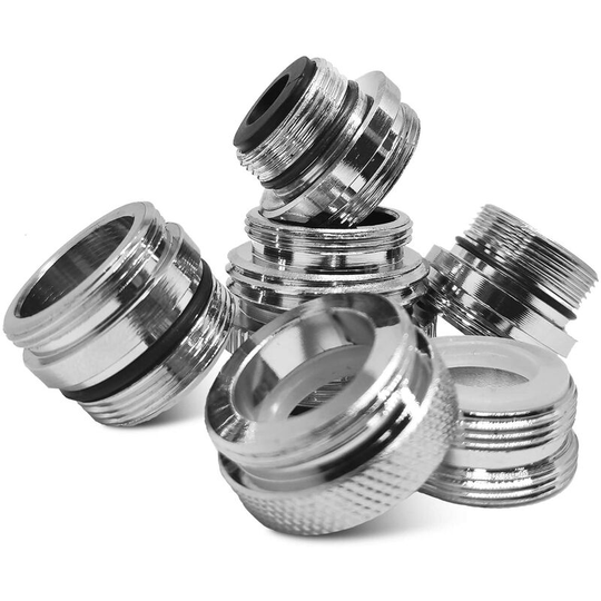 6Pcs Brass Tap Adapters Multiple Size Kitchen Tap Adapter Garden Hose Connector,model: 6Pcs