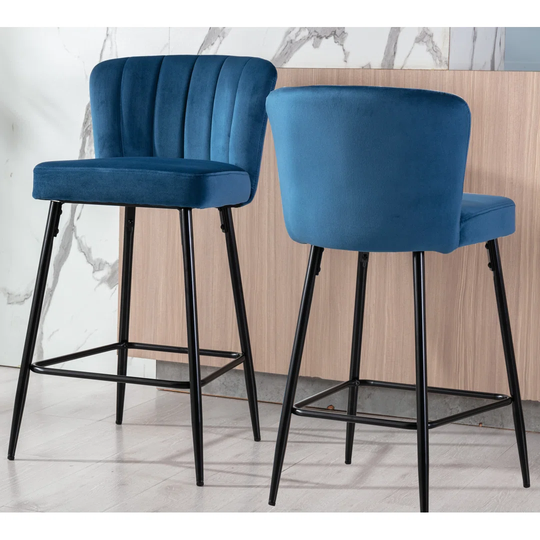 Velvet Bar Stool 2Pcs