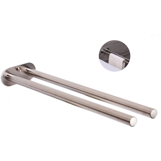 Towel Holder Stainless Steel Bathroom Towel Rail Wall Mounting Brushed 40 Cm-Zwei