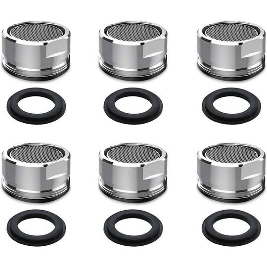 6pcs M24 Faucet Aerator, Stainless Steel and ABS Water Saving Faucet Aerator for Kitchen and Bathroom