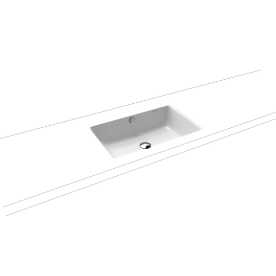 Black Steel Enamel Rectangular Under Counter Basin Bathroom Sink with Overflow